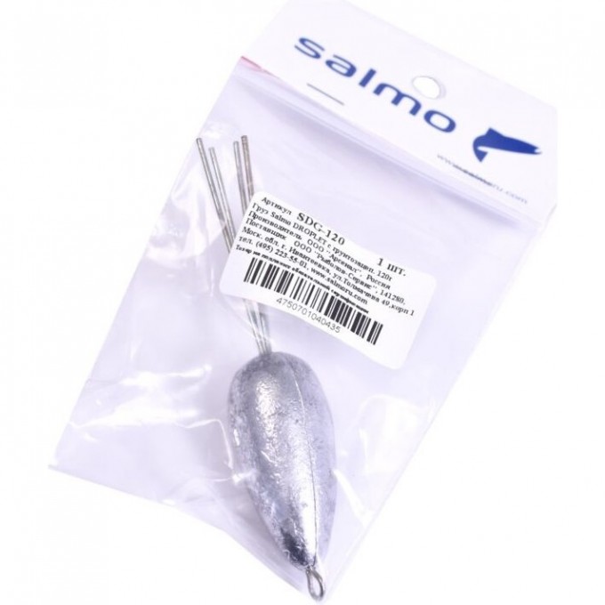Груз SALMO Droplet с грунтозацепом 120г SDG-120