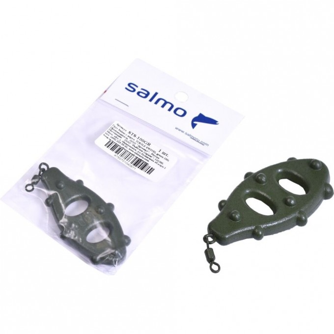 Груз SALMO с вертлюгой Turtle Swivel green 100г STS-100GR