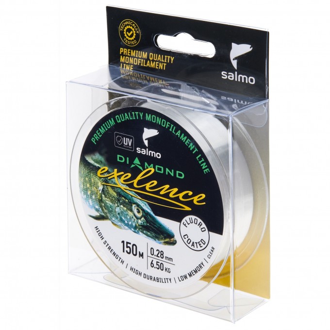 Леска монофильная SALMO DIAMOND EXELENCE FLUORO COATED Clear 150/028 4034-028