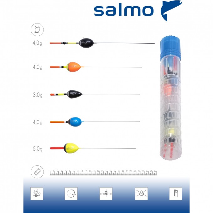 Поплавки SALMO ТЕЧЕНИЕ в тубусе, 5 шт. 9600RIVER-SET
