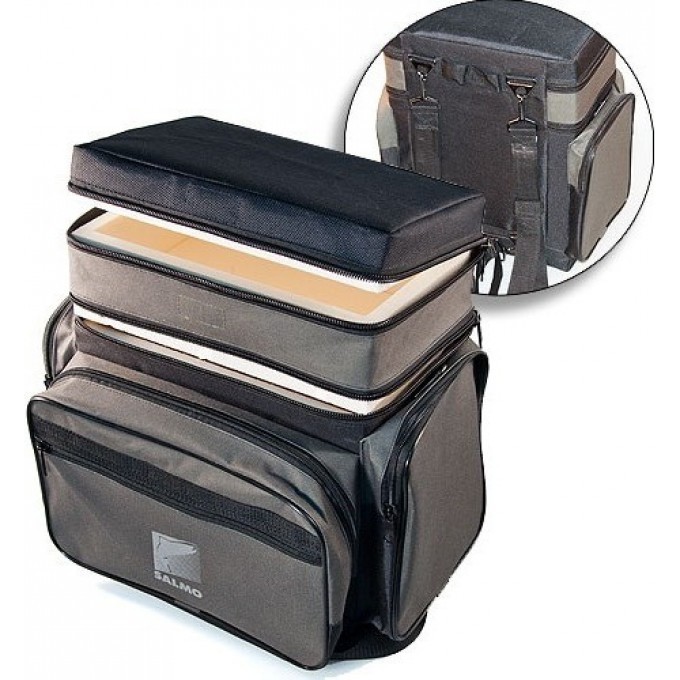 Ящик-сумка-рюкзак рыболовный зимний пенопластовый 2-Х ярусный SALMO B-2LUX