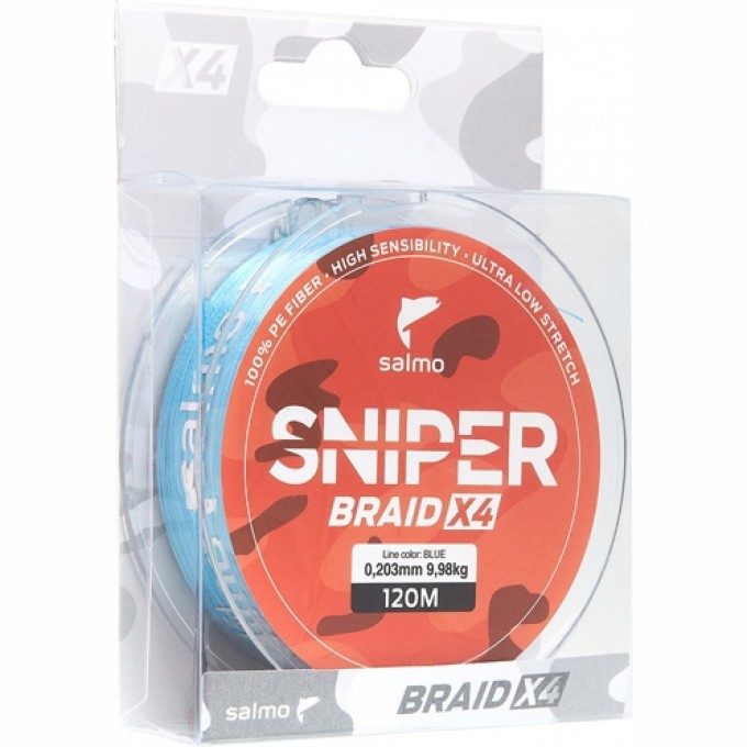 Леска плетёная SALMO Sniper Braid Blue 091/020 4927-020