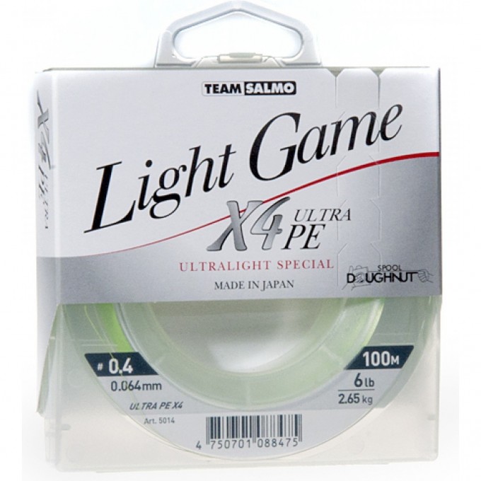 Леска плетёная Team SALMO Light Game Fine Green X4 100/004 5014-004